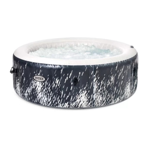 Creta Pro - Intex Idromassaggio Gonfiabile Rotondo PureSpa Bubble Glow Deluxe, 4 Posti, 140 Getti, PVC, LED Multicolore,