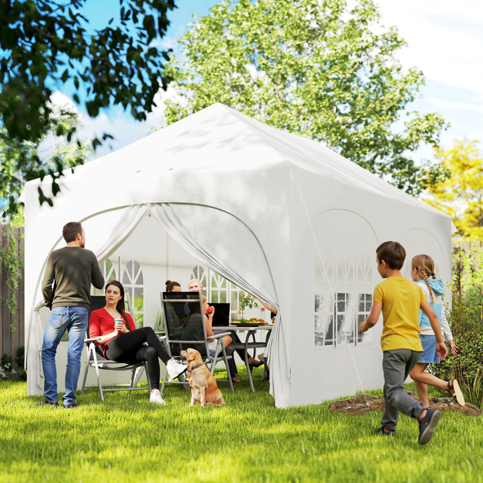 Carpa Plegable 6x3 m, Pop-up, con 6 Laterales Extraíbles, Cenador de Jardín con Altura Ajustable, Ventanas, Bolsa de Transporte, UPF30+, Gazebo para Camping, Fiestas, Exterior, Gris Claro