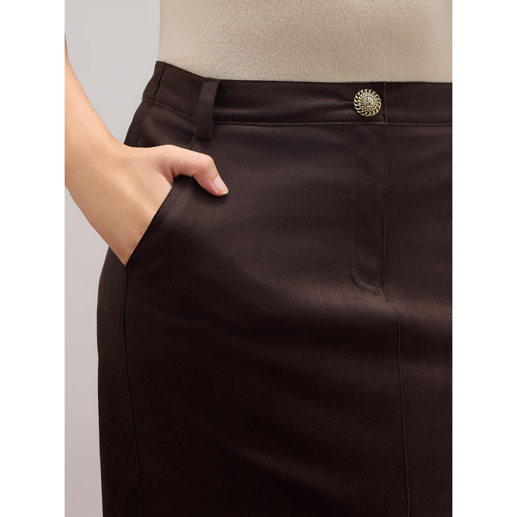 Oltre - Pencil skirt longuette - Marrone