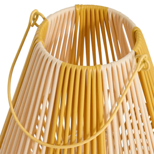 Lanterne Pool avec poignée 23x23x27,5cm Jaune et Beige