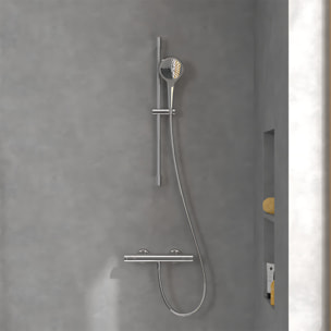 Mitigeur douche thermostatique VILLEROY ET BOCH Universal rond + Ensemble de douche Verve Showers 3 jets