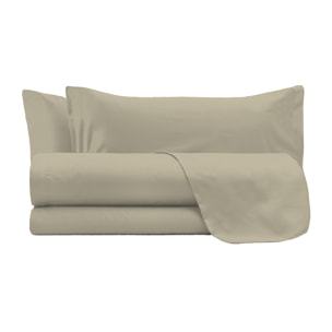 COMPLETO LETTO MAX COLOR, 100% Cotone, Made in Italy - TORTORA
