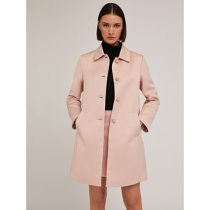 Motivi - Cappotto monopetto in raso duchesse - Rosa cipria