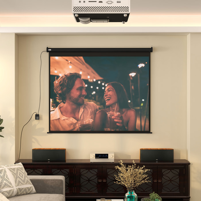 Ecran de projection motorisé home-cinéma format 4:3 100 pouces 203L x 152H cm noir