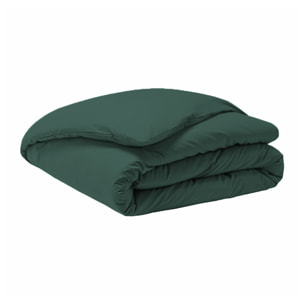 Parure de lit Housse de couette + Taies rectangles en percale de coton, PREMIÈRE, Vert sauge