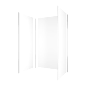 Pack de 3 Panneaux Muraux Aluminium Blanc 90+120+90x210 cm avec Profilés Chrome- WALL'IT