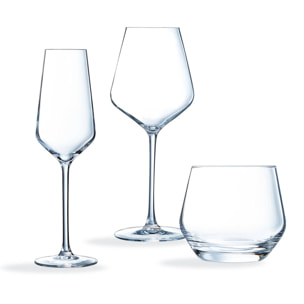 Ensemble 18 verres à pied et gobelets Distinction  - Chef&Sommelier