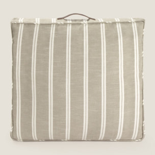 Funda de cojín chill out rayas Liri2 color marron beige Algodón