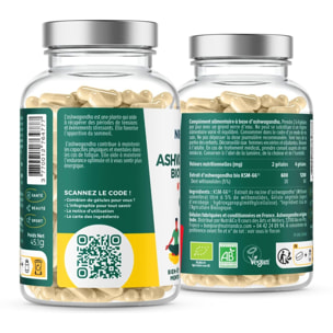 Nutri&Co Ashwagandha Bio KSM-66® Stress Sommeil & Musculation - 120 gélules Vegan