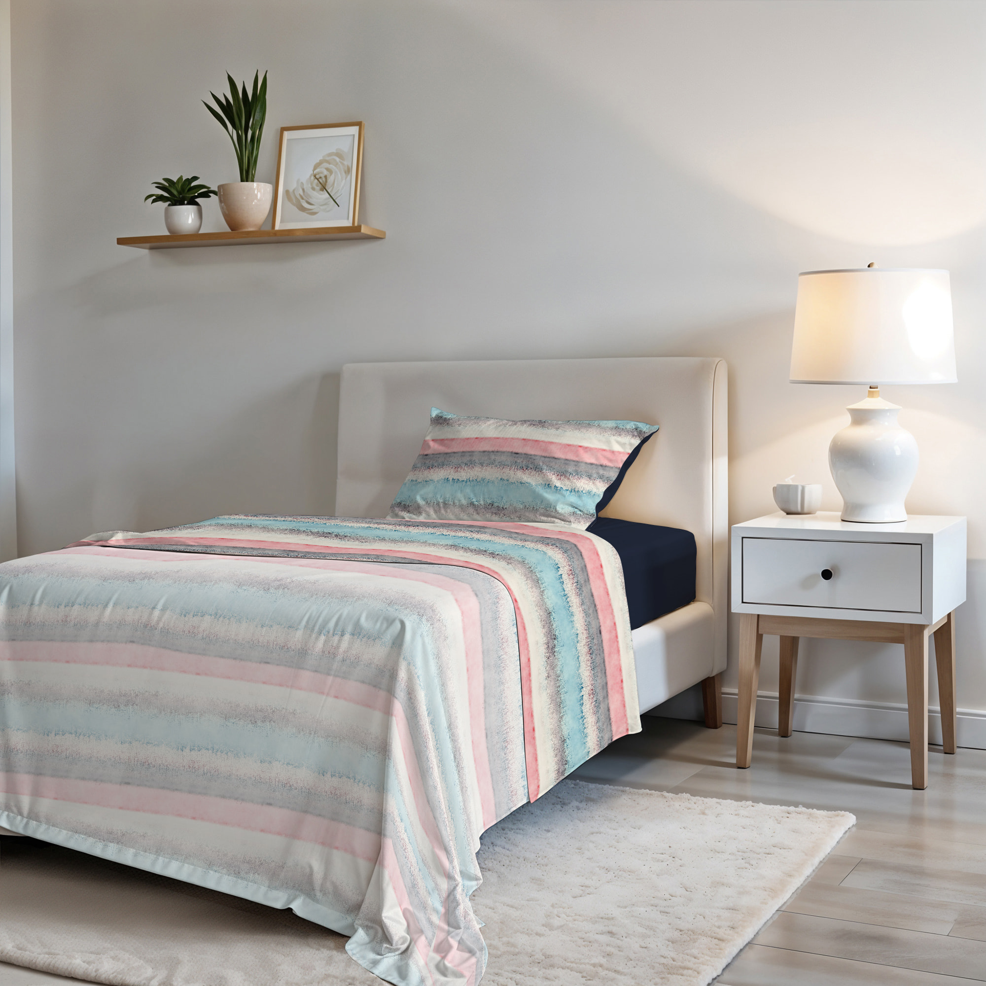COMPLETO LETTO FASHION, 100% Microfibra, No Stiro - SARAH