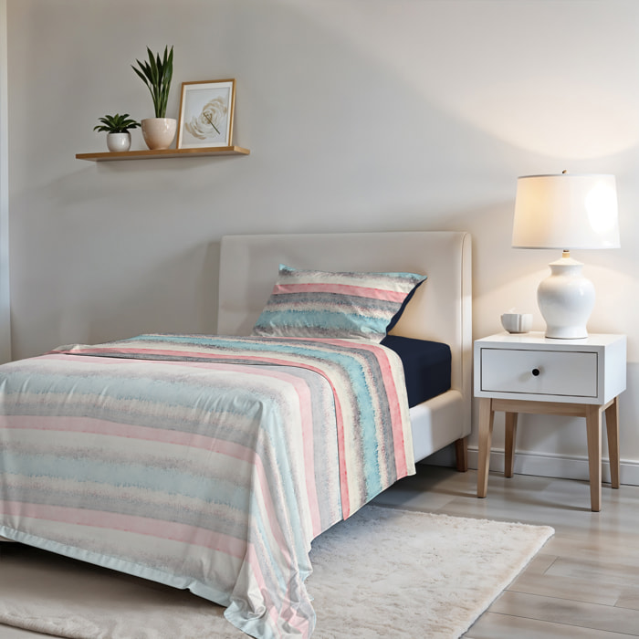 COMPLETO LETTO FASHION, 100% Microfibra, No Stiro - SARAH