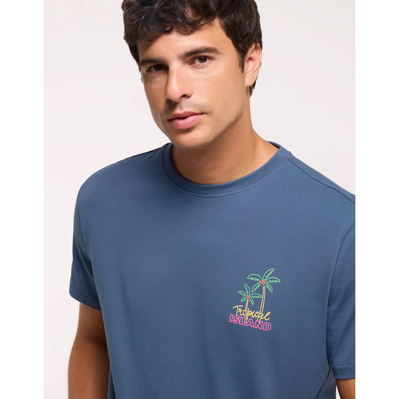 Camiseta Manga Corta Azul Marino - Tropidale