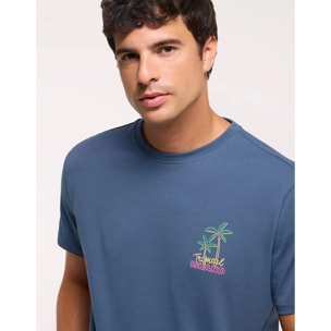 Camiseta Manga Corta Azul Marino - Tropidale