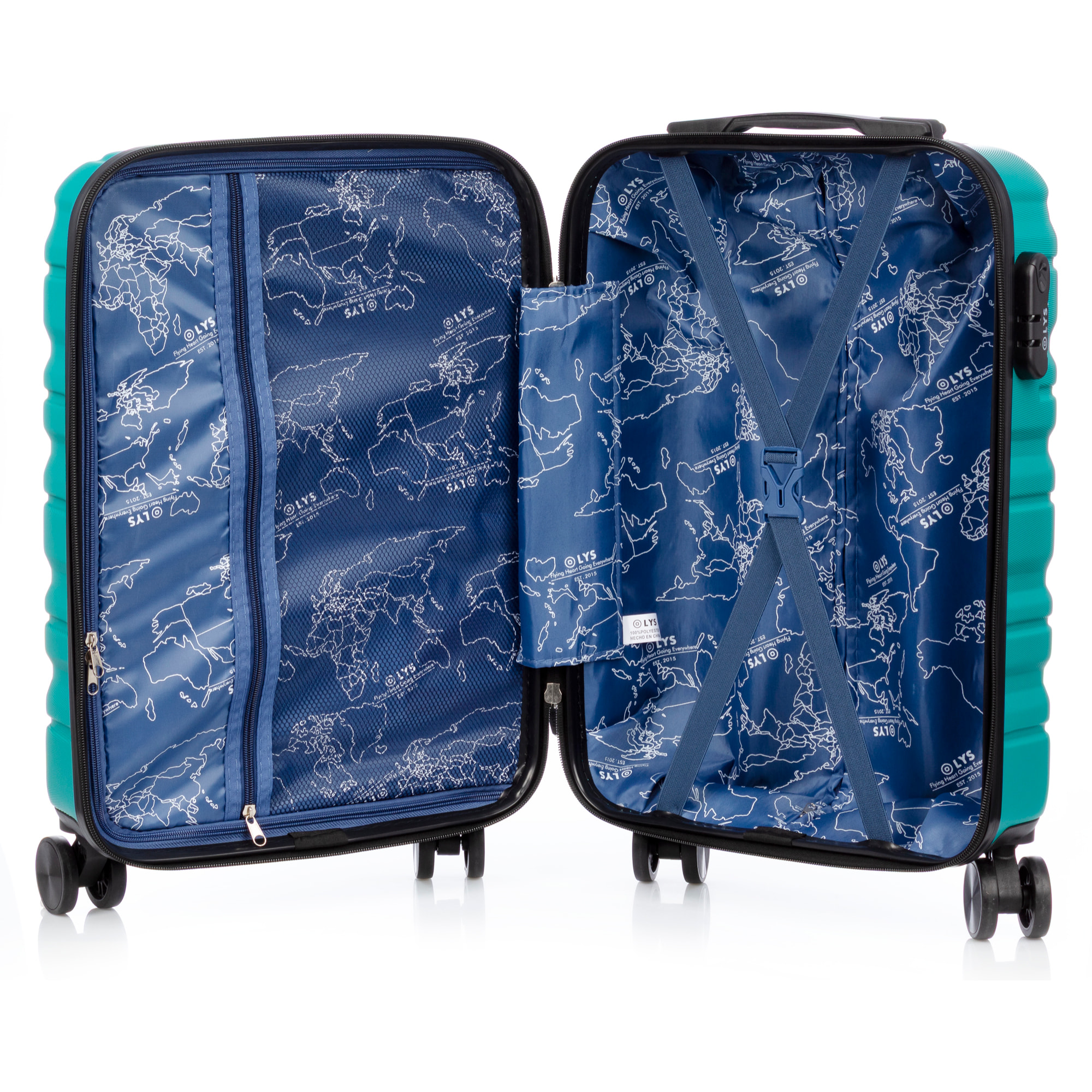 Juego de 3 maletas Trolley, en material ligero ABS de alta resistencia. Cerradura numérica y 4 ruedas giratorias 360° extraibles en la maleta grande.