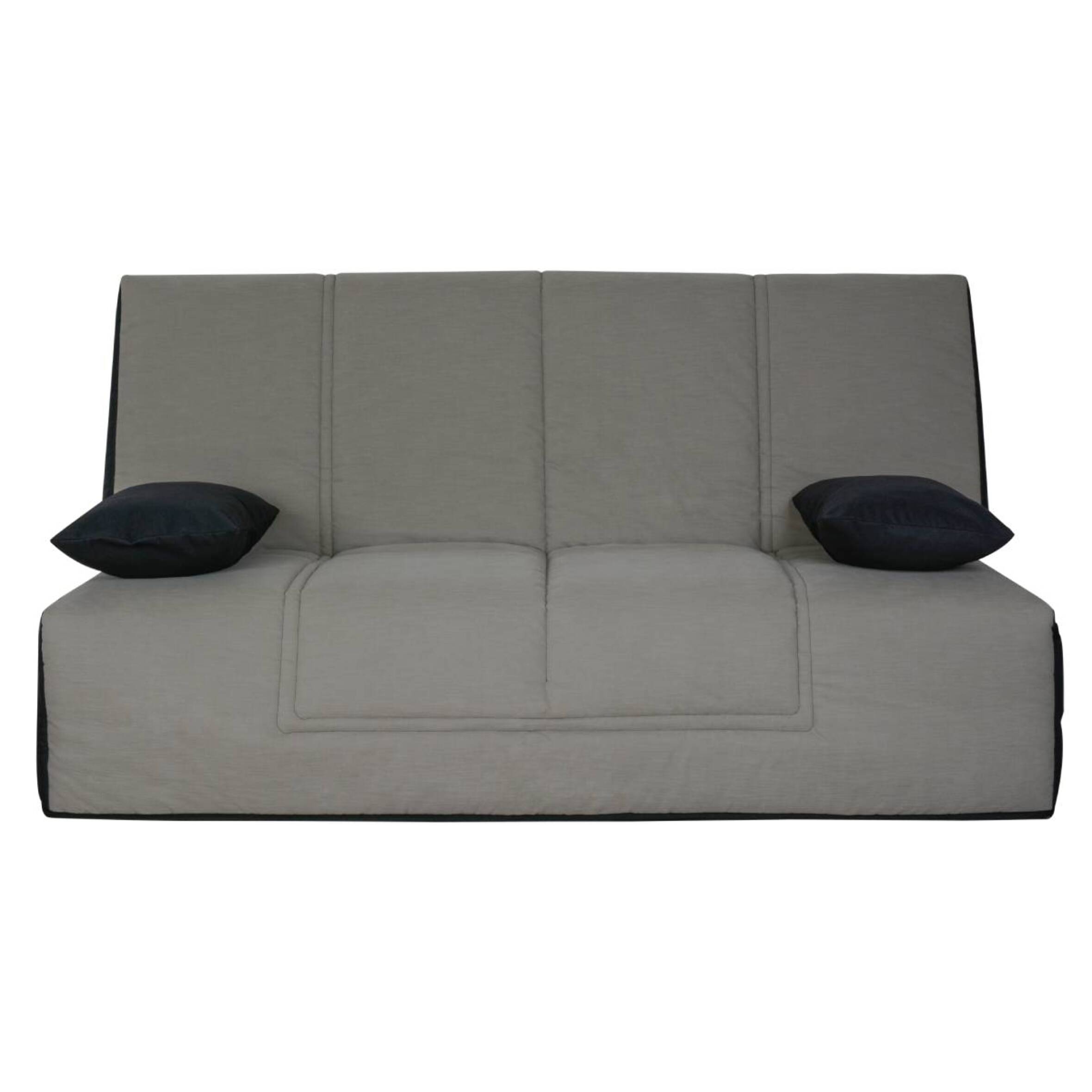 Banquette CC HOUSTON 130x190, matelas Simmons, coton gris