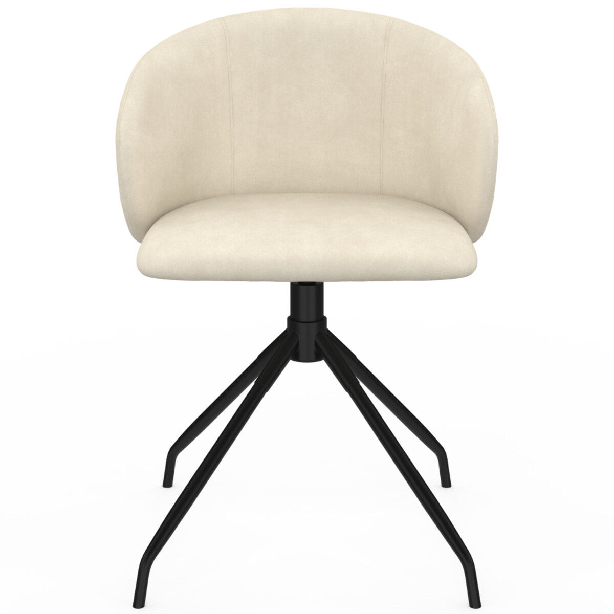 Chaises Léona pivotantes velours crème pieds métal - lot de 2