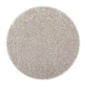 Galette de chaise ronde en tissu bouclette - Naturel