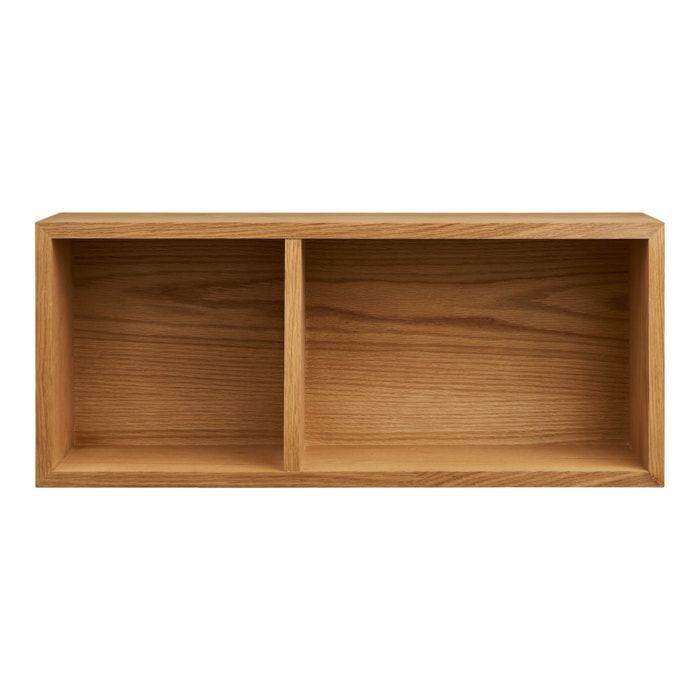 Mensola da parete Oshawa in impiallacciatura rovere naturale 71x20x30 cm