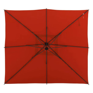 Parasol déporté carré "Manoa" Ambre 2,5 x 2,5m en aluminium acier et polyester