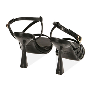 Sandalias negras, tacón de 9,5 cm