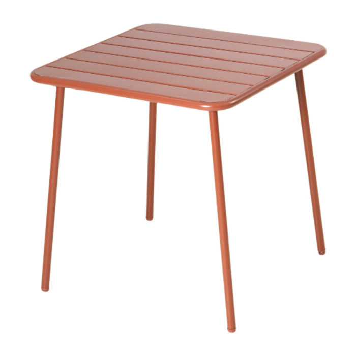 EVORA Table carrée 4 places 70x70cm terracotta
