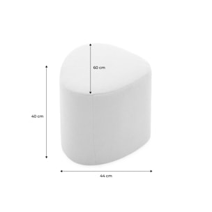 tabouret. pouf en forme de galet en tissu noir. TAO L 60 x P 44 x H 40cm