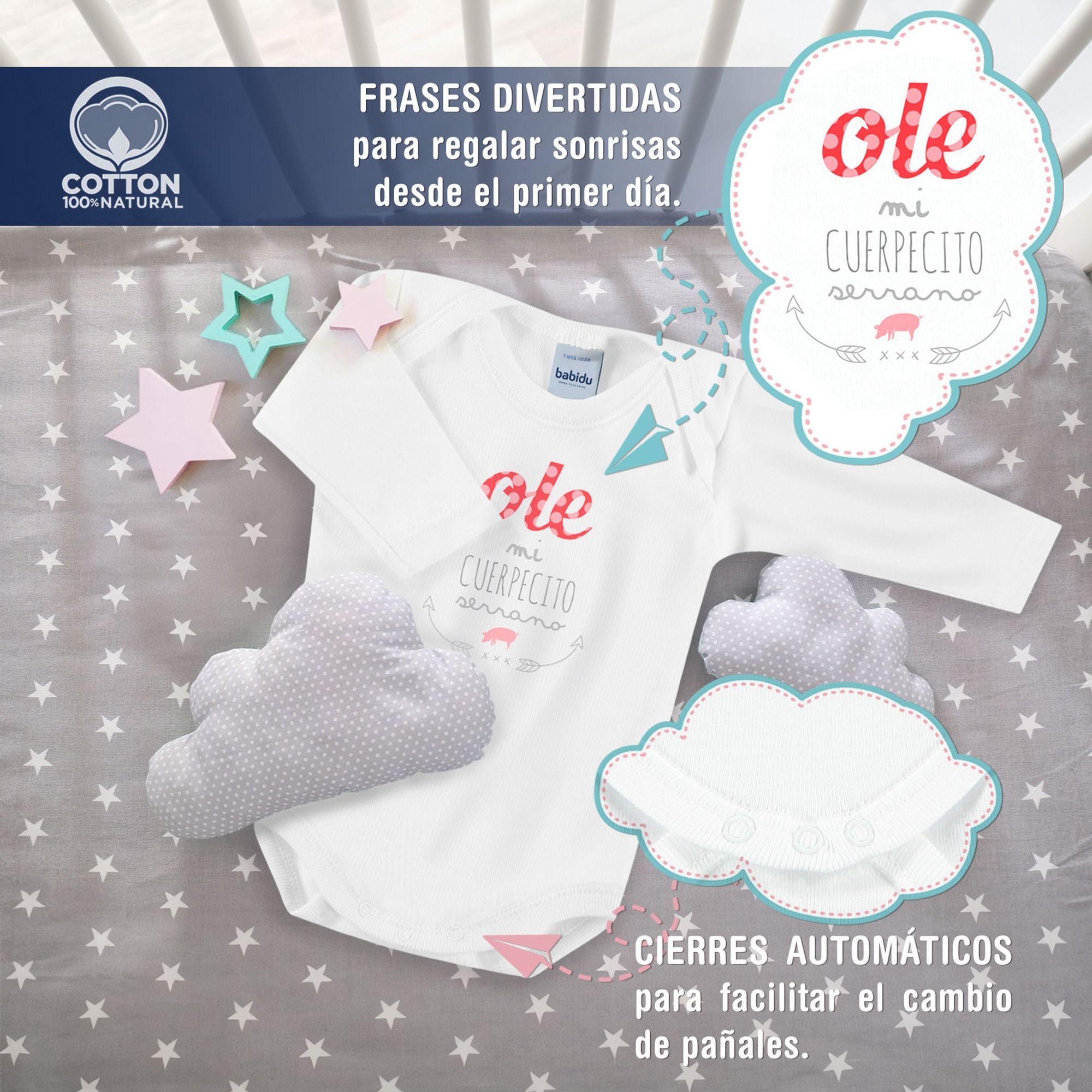 Body bebé manga larga frases americano