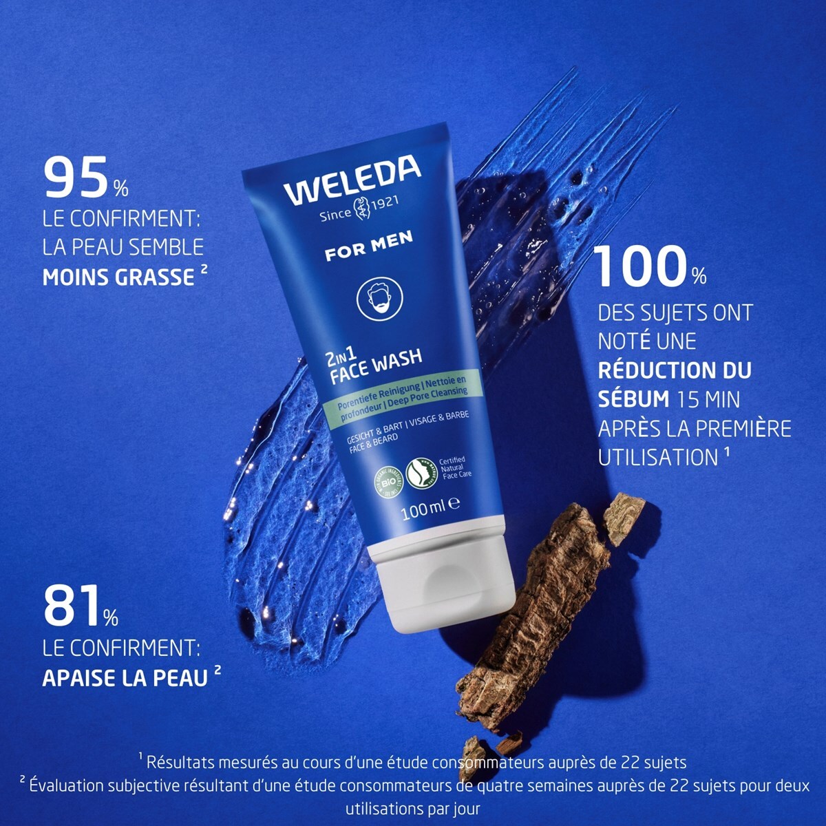 WELEDA -  Gel nettoyant visage 2in1 100ml + Gel Douche 3in1 Active Fresh 200ml