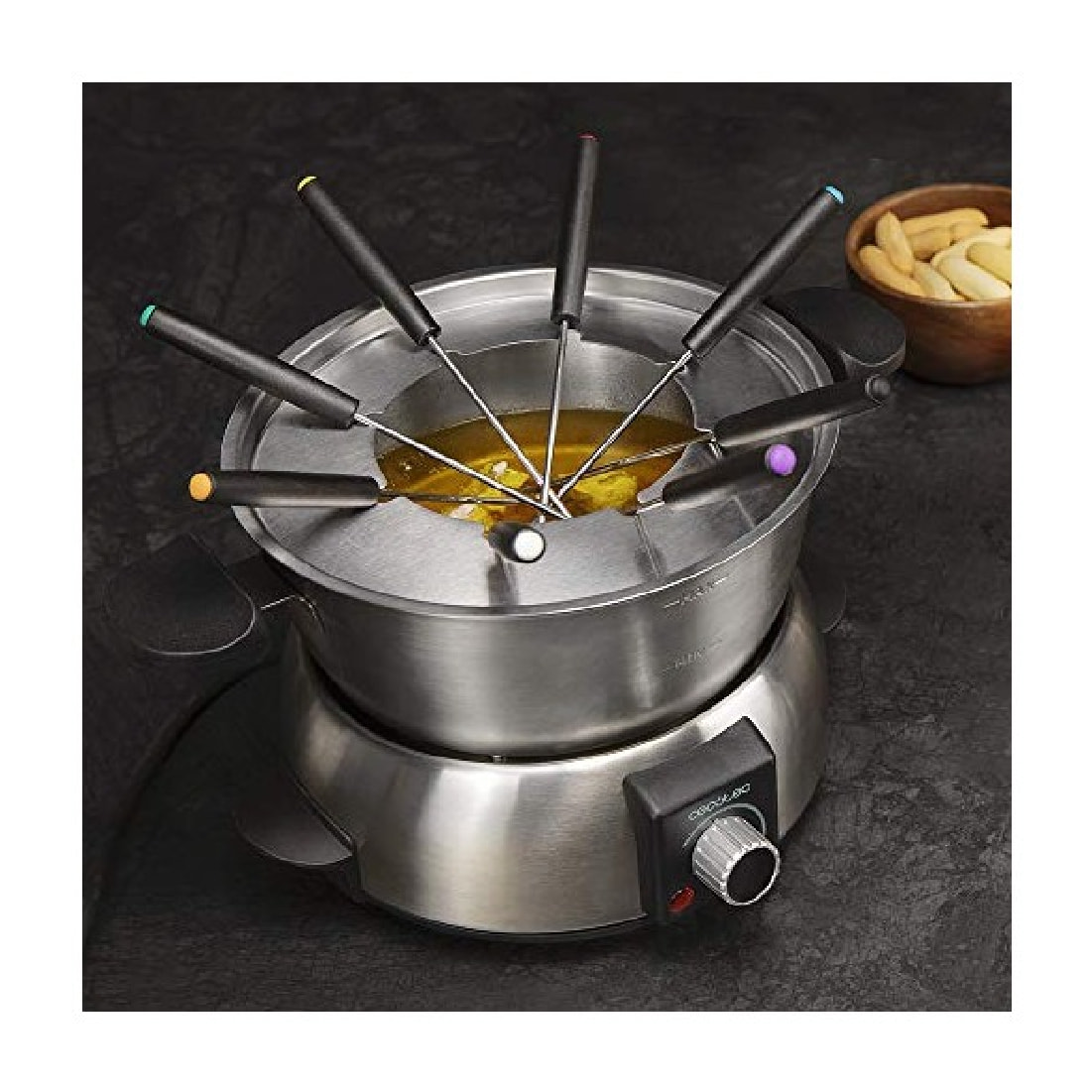 Fondue eléctrica Fun GourmetFondue. 1000 W de Potencia, Termostato Regulable, Ac