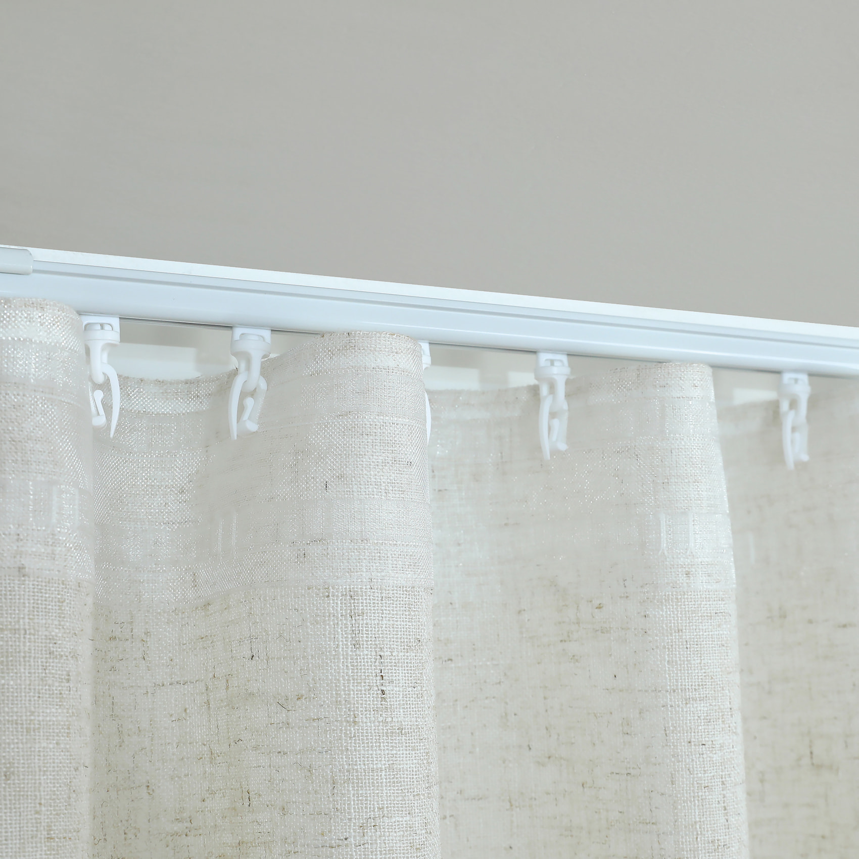 Kit rail extensible + Voilage poly-lin wave - Lin