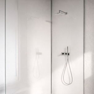 Lot 2 panneaux muraux aluminium Blanc 80 et 120 x 250 cm avec profilés chrome - WALL'IT
