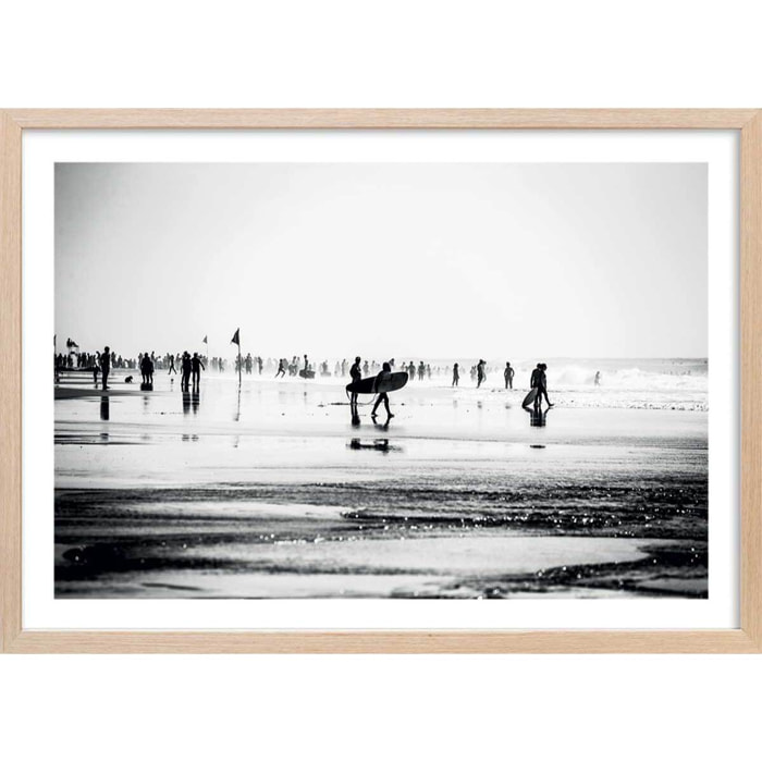 Affiche  summer beach time Affiche + cadre en bois - Chêne