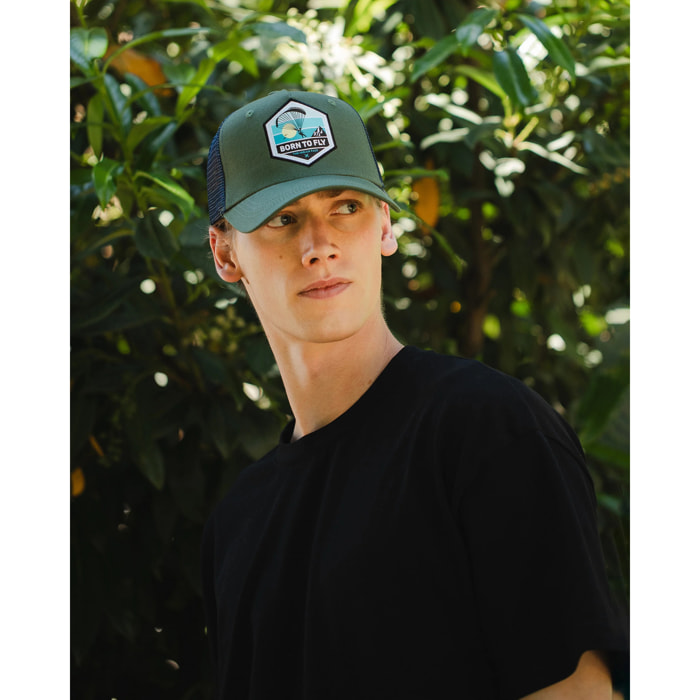 Gorra Trucker Born to Fly Verde The Indian Face para hombre y mujer