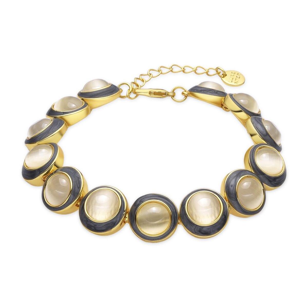 Pulsera con Ojo de Gato acabado oro 18k