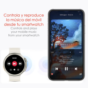 Smartwatch Z78 Ultra con corona multifunción inteligente, widgets personalizables, acceso directo a Siri. Termómetro, O2 y tensión.