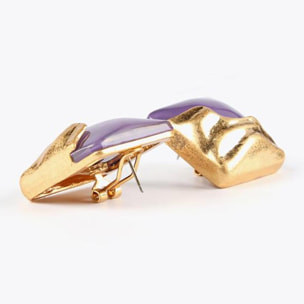 Orecchini a bottone quadrato in acetato