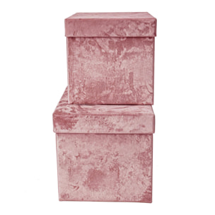 scatole - quadrate velluto - Pezzi 2 - ROSA - Bianchi Dino SpA