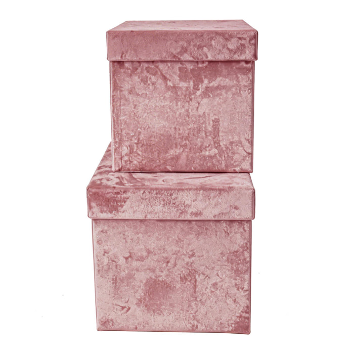 scatole - quadrate velluto - Pezzi 2 - ROSA - Bianchi Dino SpA