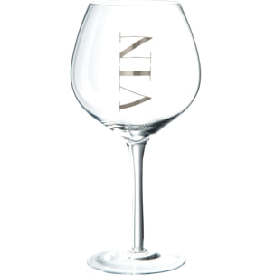 J-Line verre à vin rouge - verre - transparent/argent -  6 pcs