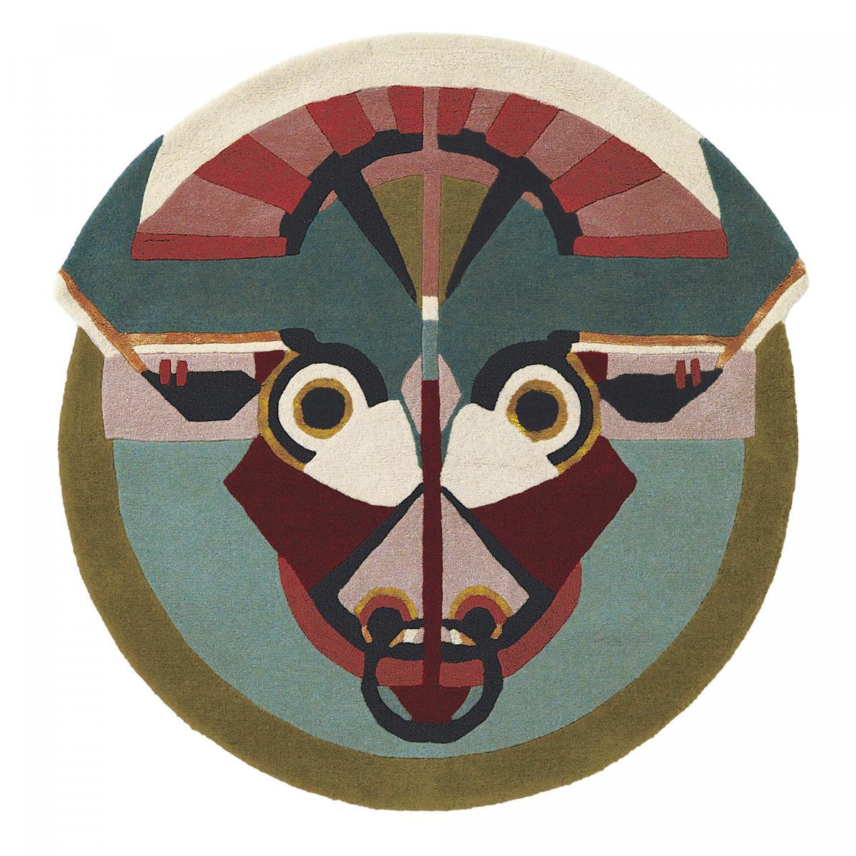 Tapis salon et chambre fait à la main en laine motif fresque LUNICIA