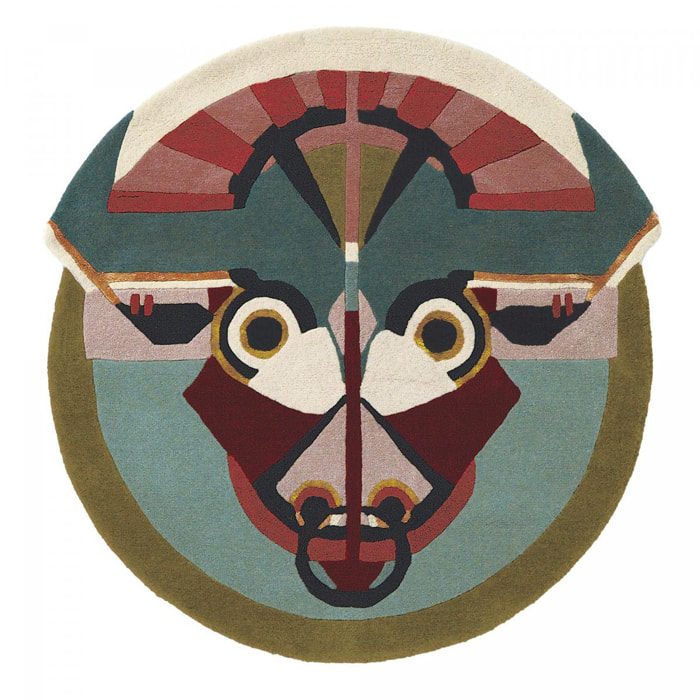 Tapis salon et chambre fait à la main en laine motif fresque LUNICIA