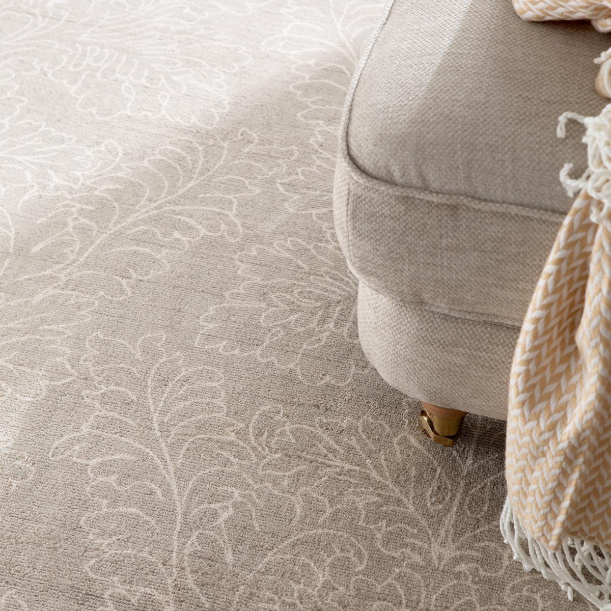 Tapis salon et chambre fait main en coton motif floral TAIL