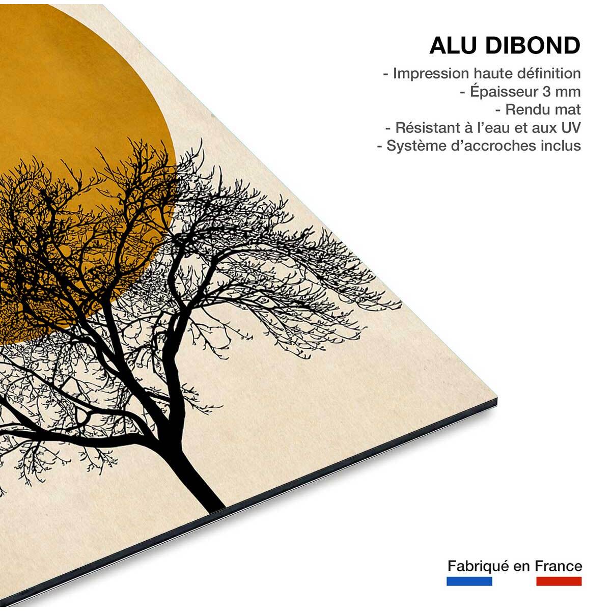 Tableau dessin arbre et sérénité Tableau alu Dibond