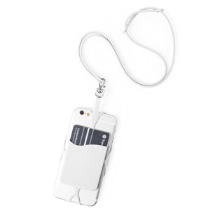 Lanyard de silicona Veltux para smartphone, con tarjetero y mosquetón.