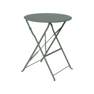 Table de jardin bistrot ronde Ø60cm pliable en acier thermolaqué