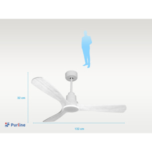 Ventilador de techo Modo Invierno/Verano Termostato Wifi Motor DC Techos Inclinados Mando a Distancia Hypersilence Memoria Vendible Shopify (AUTOMATICO) NusaD132C0466724 PURLINE