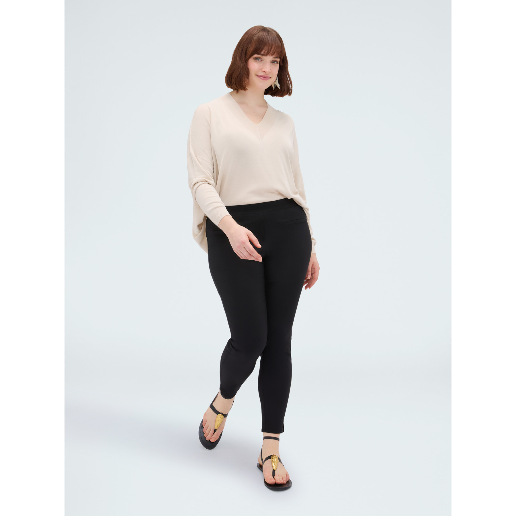 Fiorella Rubino - Pantaloni Jeggigns con vita elasticizzata - Nero