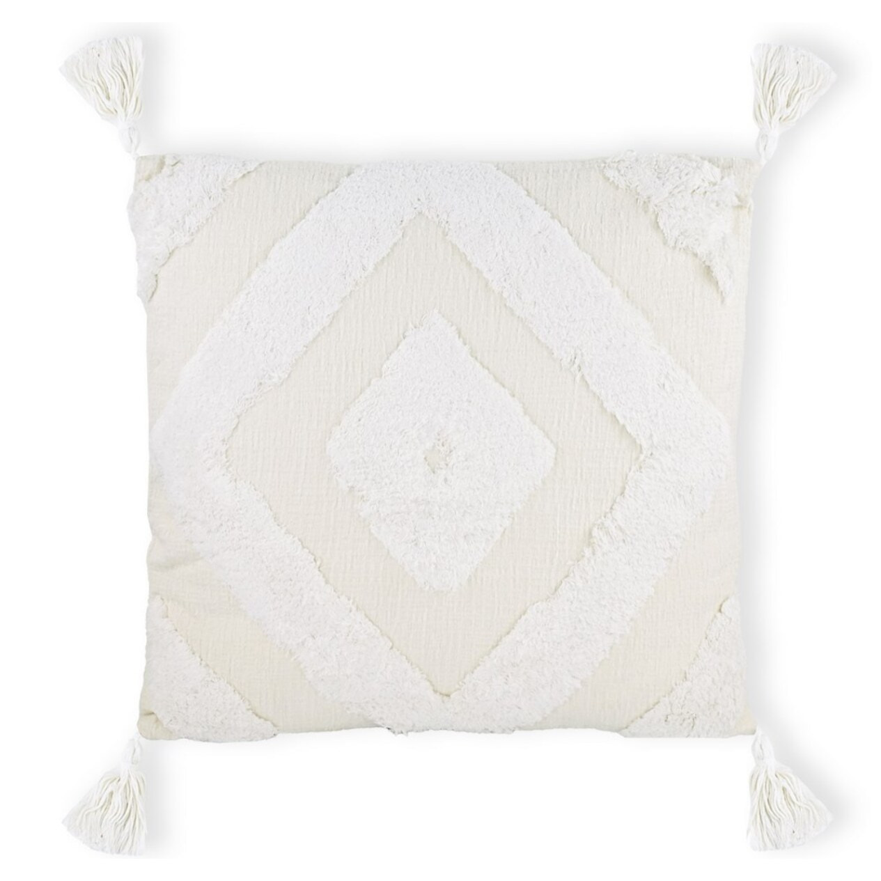 Cuscino con figure geometriche 4 nappe bianco 45x45 - Prism