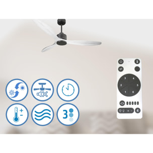 Ventilador de techo Reversible Termostato Wifi Motor DC Techos Inclinados Mando a Distancia Hypersilence Memoria SalD166C0365199 PURLINE