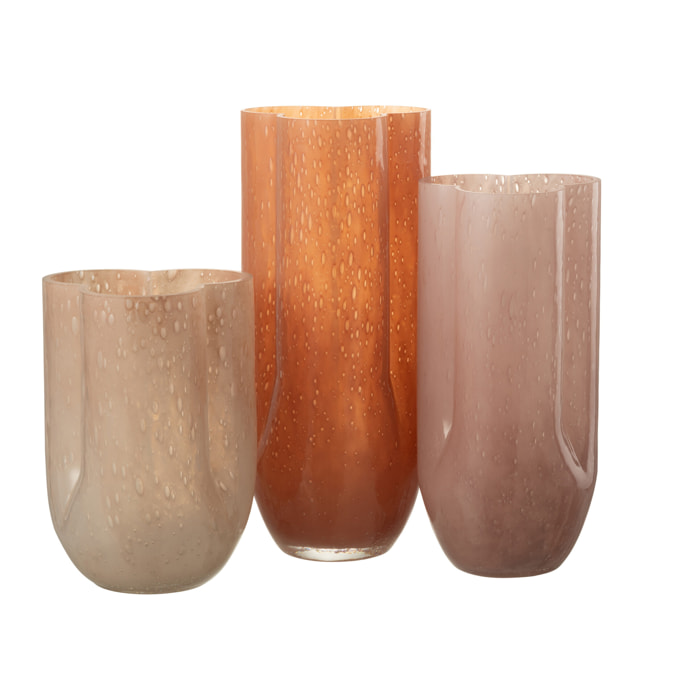 J-Line vase Trikkie - verre - corail - 34.5 cm de hauteur